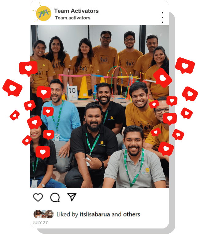 Team Activators' Domino Challenge featured on Instagram